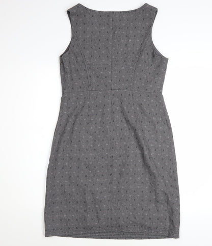 White Stuff Women Grey Size 10 Sleeveless Sheath Workwear Dress