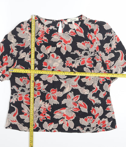 Somerset by Alice Temperley Womens Multicoloured Silk Floral Blouse Size 12