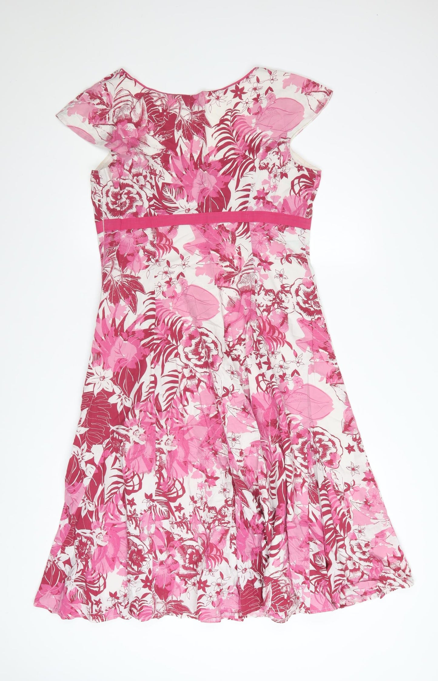 Marks and Spencer Per Una Women's Pink Floral Fit & Flare Dress Size 12R