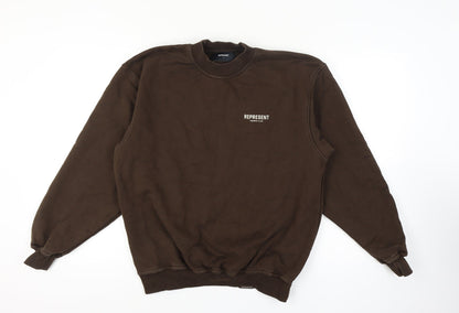 Represent Men's Brown Crew Neck Pullover Sweatshirt M