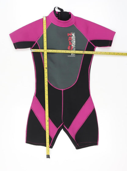 Nalu Waveware Girls Pink & Black Short Sleeve Wetsuit 13-14 Years