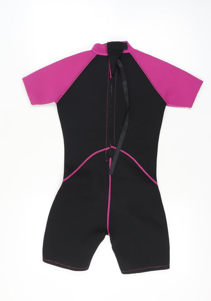 Nalu Waveware Girls Pink & Black Short Sleeve Wetsuit 13-14 Years