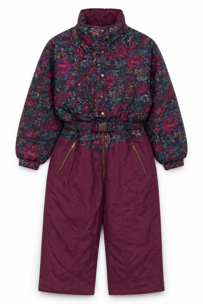 Chill Out Womens Multicoloured Floral Ski Jacket Suit Size 14-16 Insulated Belted