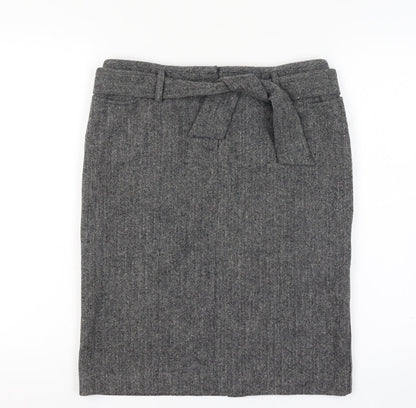 Kookai Women's Grey Wool Tweed Pencil Skirt Size 12