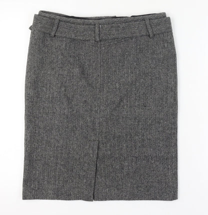 Kookai Women's Grey Wool Tweed Pencil Skirt Size 12