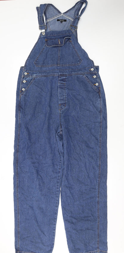Karen Kane Essentials Women's Blue Denim Dungaree Jumpsuit L Casual