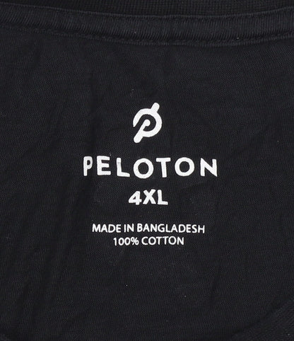 Peloton Men's Black 4XL Cotton Crew Neck Short Sleeve T-Shirt