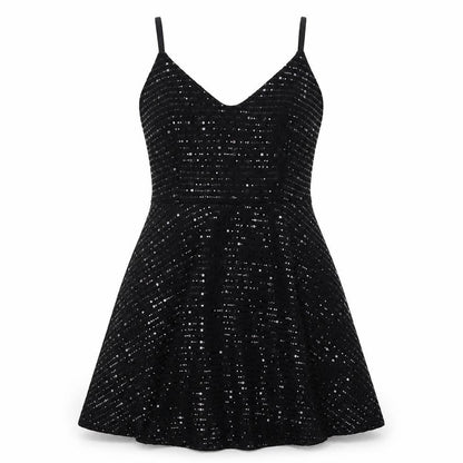 New Look Women Black Size 10 Sequin Fit & Flare Party Dress