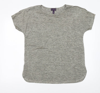 Long Tall Sally Women's Grey Basic Short Sleeve Jersey T-Shirt M Tall