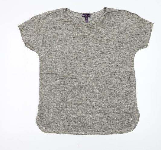 Long Tall Sally Women's Grey Basic Short Sleeve Jersey T-Shirt M Tall