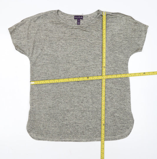 Long Tall Sally Women's Grey Basic Short Sleeve Jersey T-Shirt M Tall