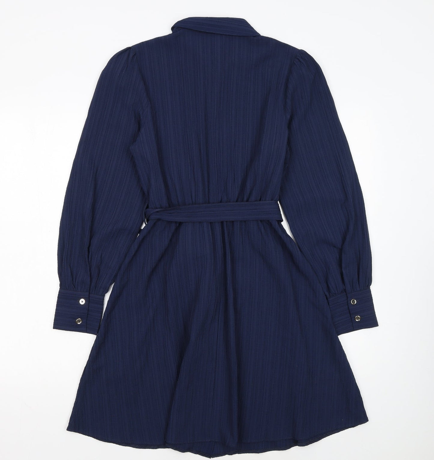 New Look Women's Blue Long Sleeve Shirt Dress Size 8