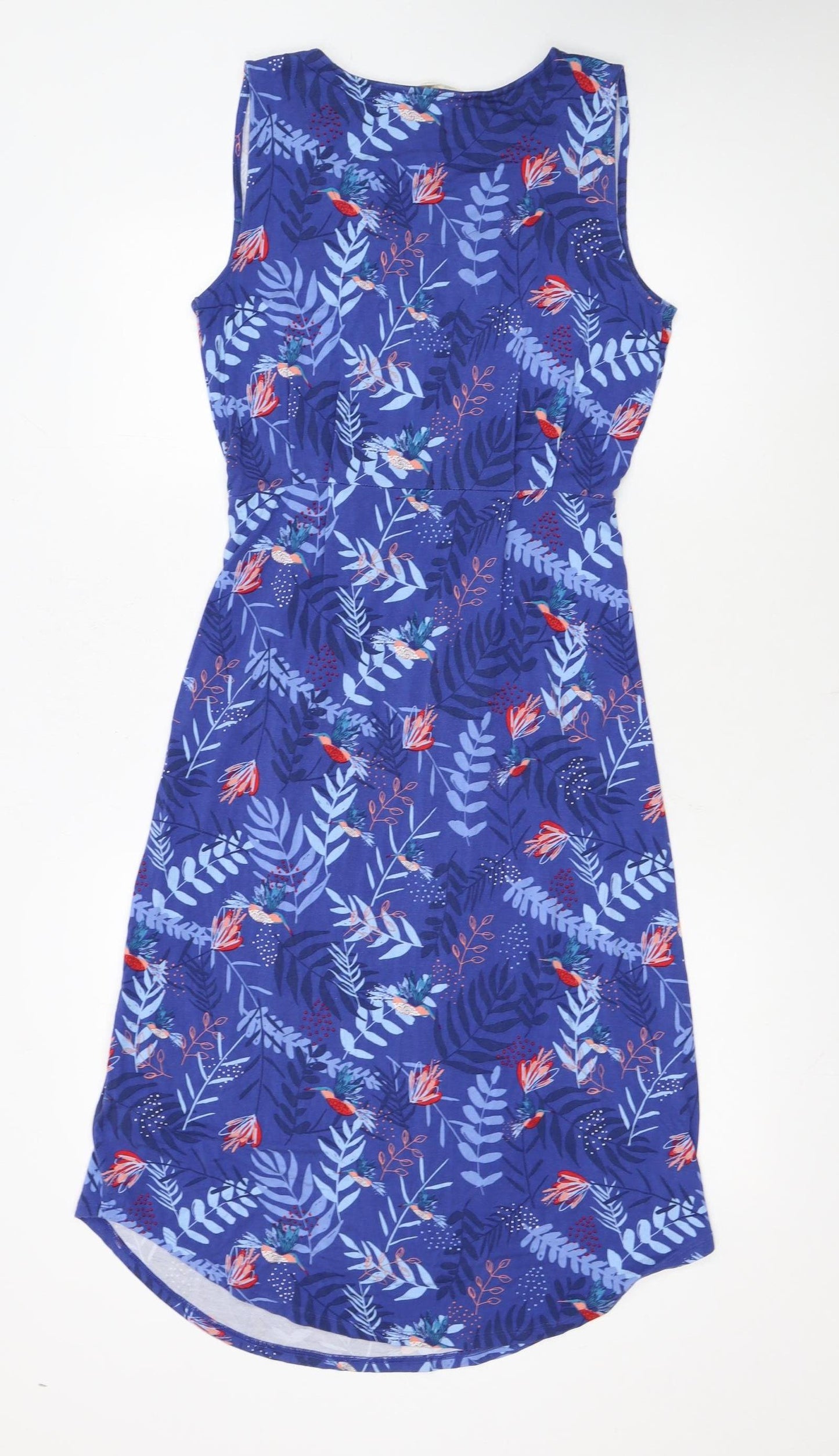 White Stuff Women's Blue Floral Sleeveless A-Line Dress Size 10