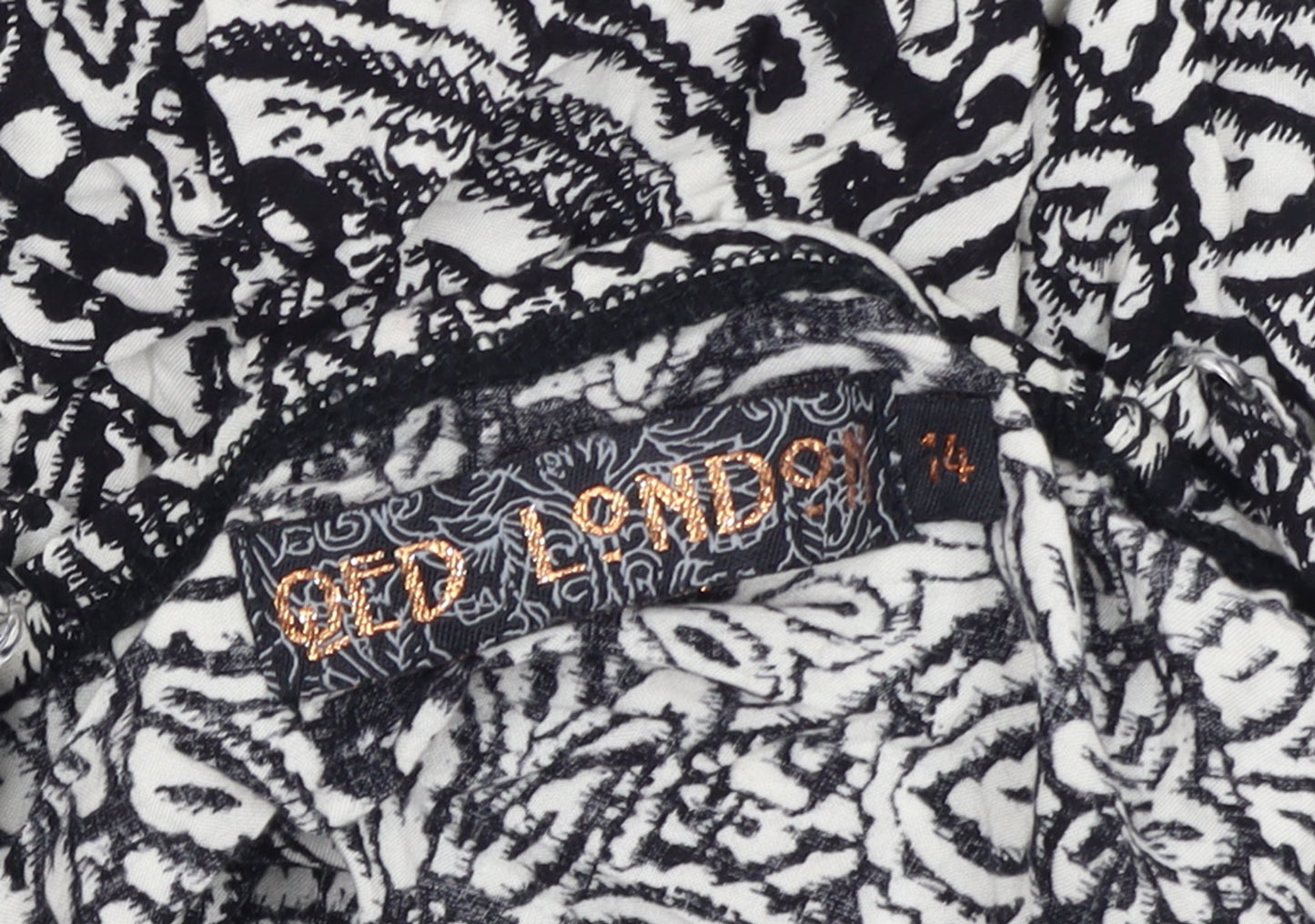 QED London Women’s Black Paisley Viscose Camisole Top Size 14