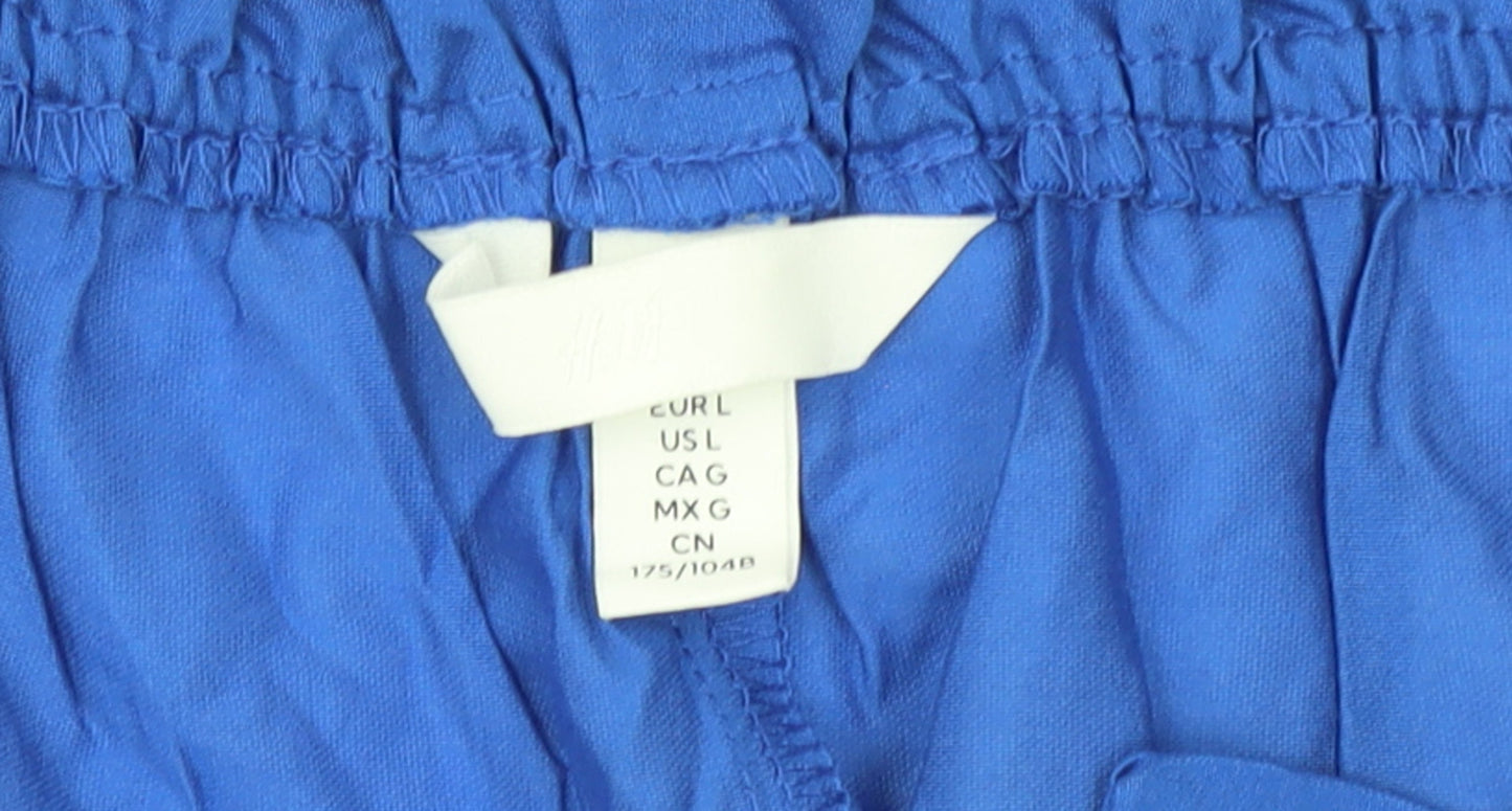 H&M Women's Blue Off Shoulder Shift Dress Size 14