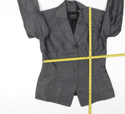 Dana Buchman Women’s Grey Tweed Blazer Size 8 Single-Breasted Jacket