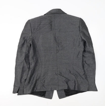 Dana Buchman Women’s Grey Tweed Blazer Size 8 Single-Breasted Jacket