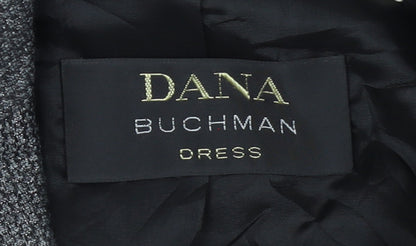 Dana Buchman Women’s Grey Tweed Blazer Size 8 Single-Breasted Jacket