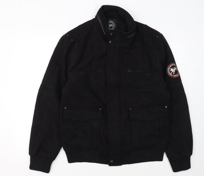 President Stone & Company Men’s Black Wool Blend Bomber Jacket M