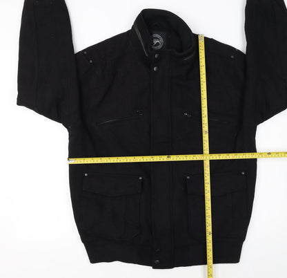 President Stone & Company Men’s Black Wool Blend Bomber Jacket M