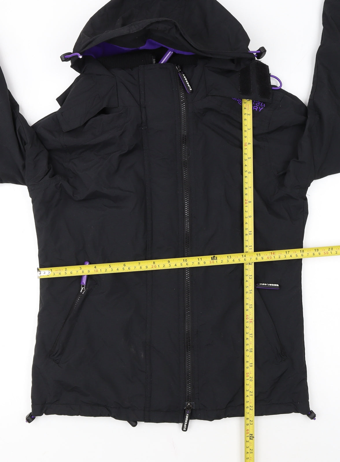 Superdry Womens Black Windbreaker Hooded Jacket Size S