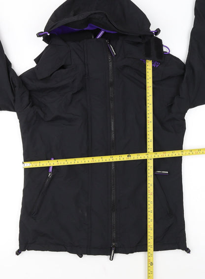 Superdry Womens Black Windbreaker Hooded Jacket Size S