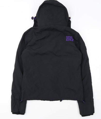 Superdry Womens Black Windbreaker Hooded Jacket Size S
