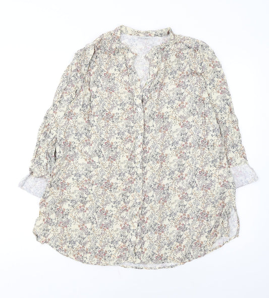 Cotswold Collections Womens Beige Floral Viscose Tunic Blouse Size 16