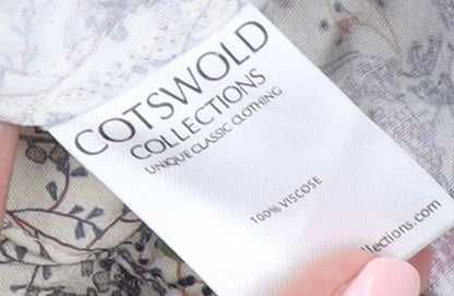 Cotswold Collections Womens Beige Floral Viscose Tunic Blouse Size 16