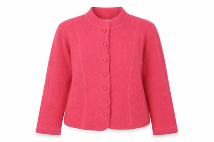 Talbots Womens Pink Wool Mock Neck Button Cardigan Medium