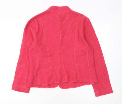 Talbots Womens Pink Wool Mock Neck Button Cardigan Medium