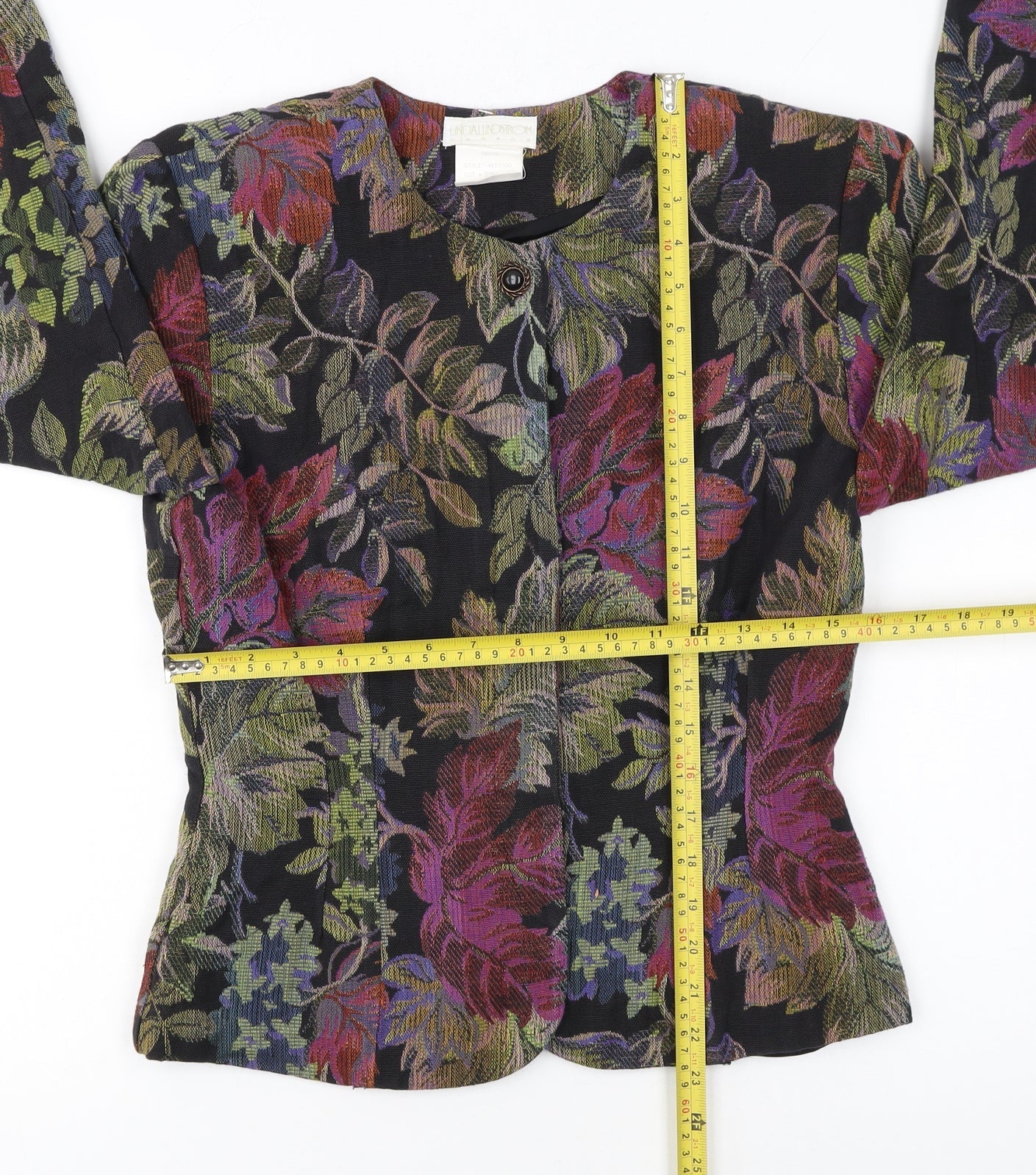 Linda Lundström Women's Multicoloured Floral Jacquard Suit Jacket Size 10