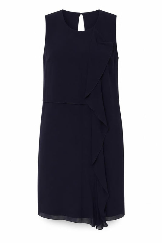 Front view of French Connection Women Black, size 10, Sleeveless Shift Dress