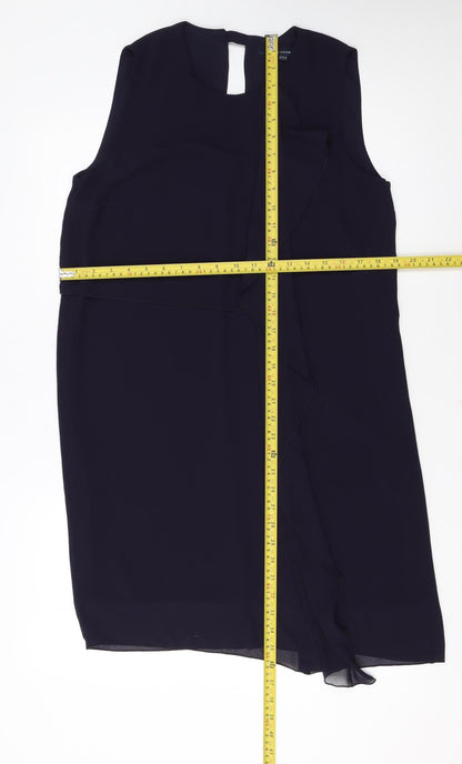 French Connection Women Black Size 10 Sleeveless Shift Dress