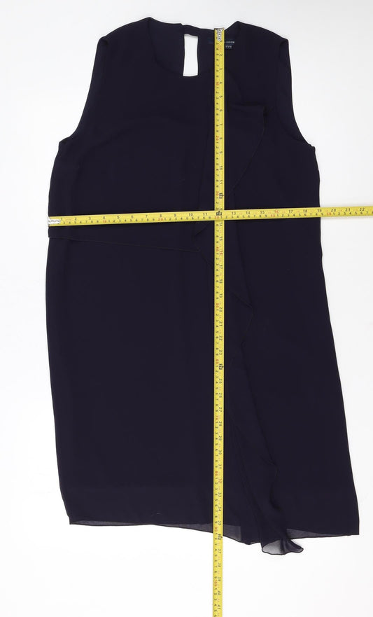 French Connection Women Black Size 10 Sleeveless Shift Dress