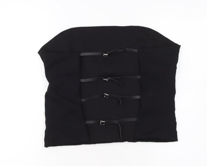 Zara Women Black Strapless Camisole Top Size 16 Slim Fit