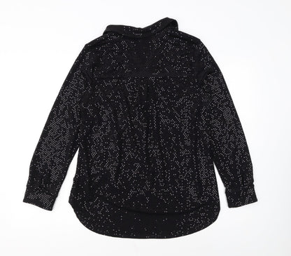 Roman Women Black Sequin Long Sleeve Tunic Blouse Size 12