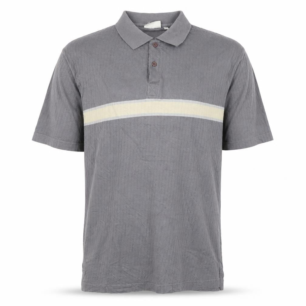 C&A Men's Grey Colourblock Cotton Polo Shirt Size M