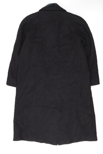 Gallery Women’s Black Wool Long Overcoat Petite Size 11-12