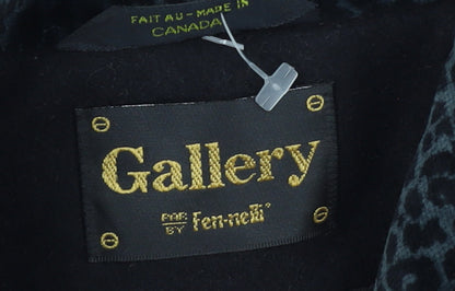 Gallery Women’s Black Wool Long Overcoat Petite Size 11-12