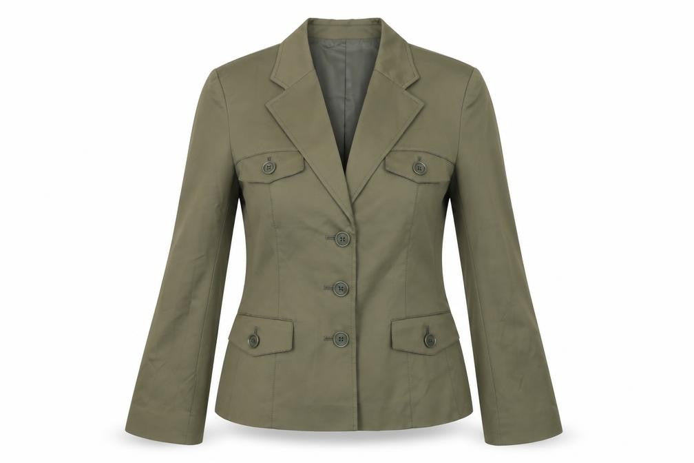 Talbots Petites Green Stretch Blazer Jacket Women's Size 8