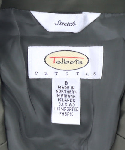 Talbots Petites Green Stretch Blazer Jacket Women's Size 8