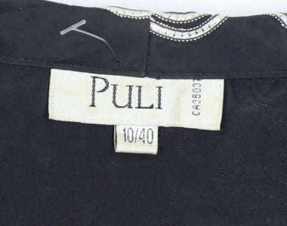 Puli Women's Black White Patterned Suit Jacket Size 10 Polyester
