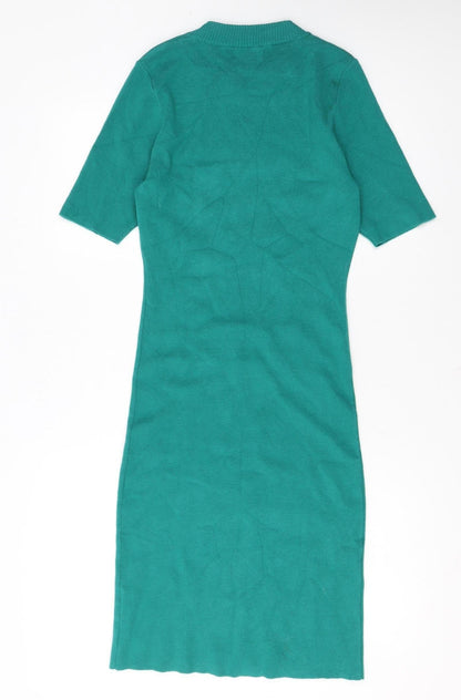 Apricot Women’s Green Knit Bodycon Dress Size 14