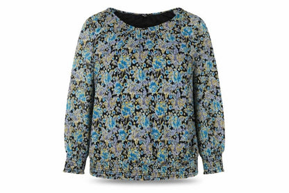 Klass Women’s Blue Floral Chiffon Tunic Blouse Size 22