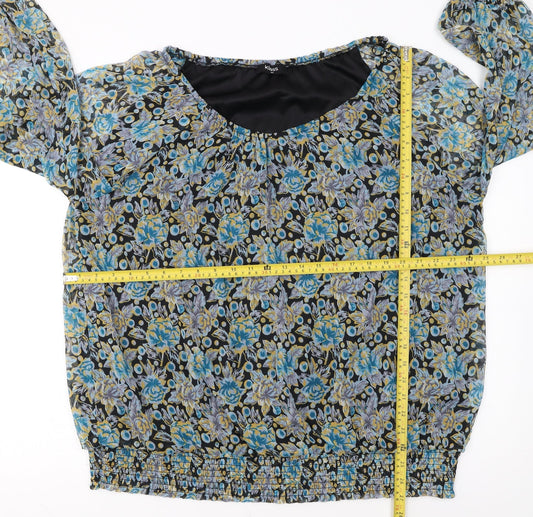 Klass Women’s Blue Floral Chiffon Tunic Blouse Size 22