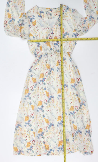 Artlove Women's Multicoloured Floral Midi A-Line Dress Size S