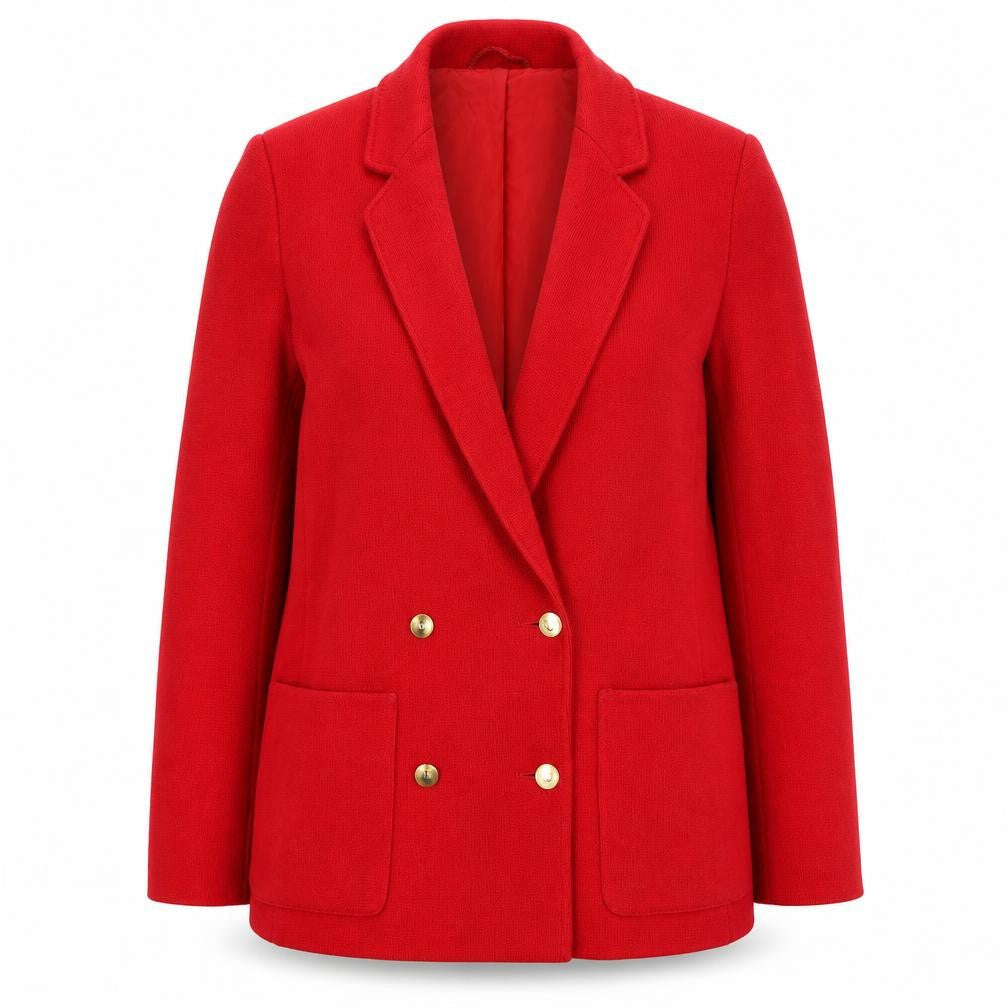 Marks and Spencer Women's Red Wool Blend Double-Breasted Blazer UK 12