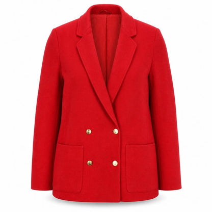 Marks and Spencer Women's Red Wool Blend Double-Breasted Blazer UK 12