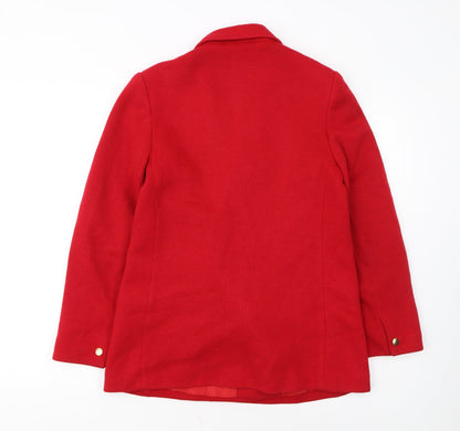 Marks and Spencer Women's Red Wool Blend Double-Breasted Blazer UK 12